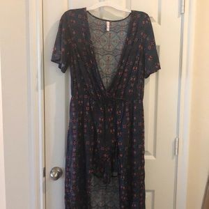 Floral Romper with Skirt Cape